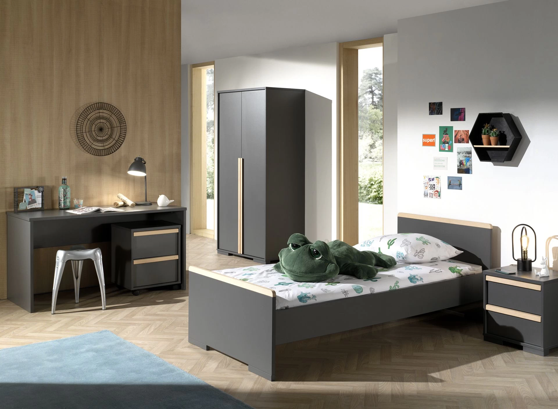 Armoire London 98cm Avec 2 Portes - Anthracite 5 Armoire London 98cm Avec 2 Portes - Anthracite – Image 5