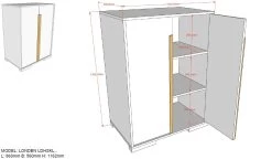 Armoire Pour Enfants London 98x56x116cm - Blanc 7 Armoire Pour Enfants London 98x56x116cm - Blanc -Magasin De Meubles LDHSKL14 04 d0f3