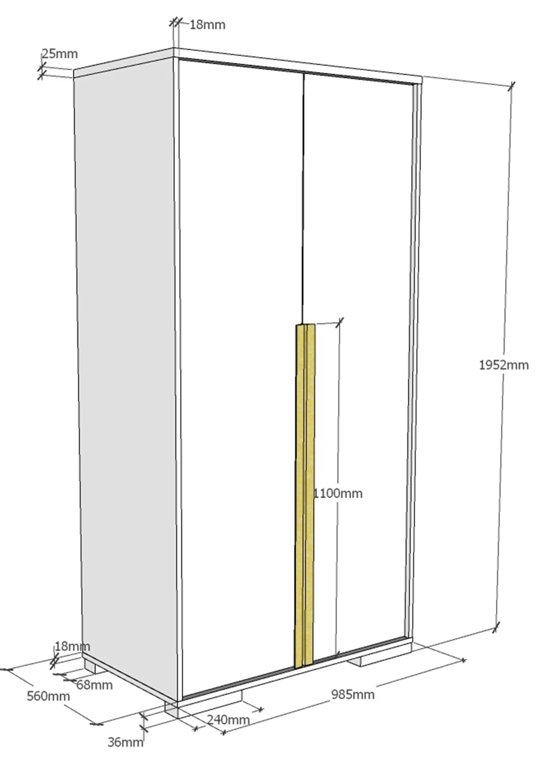 Armoire London 98cm Avec 2 Portes - Anthracite 4 Armoire London 98cm Avec 2 Portes - Anthracite – Image 4