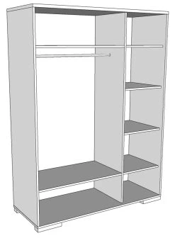 Armoire London 146cm Avec 3 Portes - Anthracite -Magasin De Meubles LDKL13 3 7a23