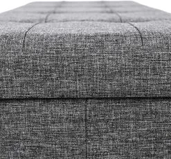 Songmics Pouf De Rangement En MDF Gris Foncé - 15 "D X 43 "W X 15 "H -Magasin De Meubles LSF77K 6 04f5