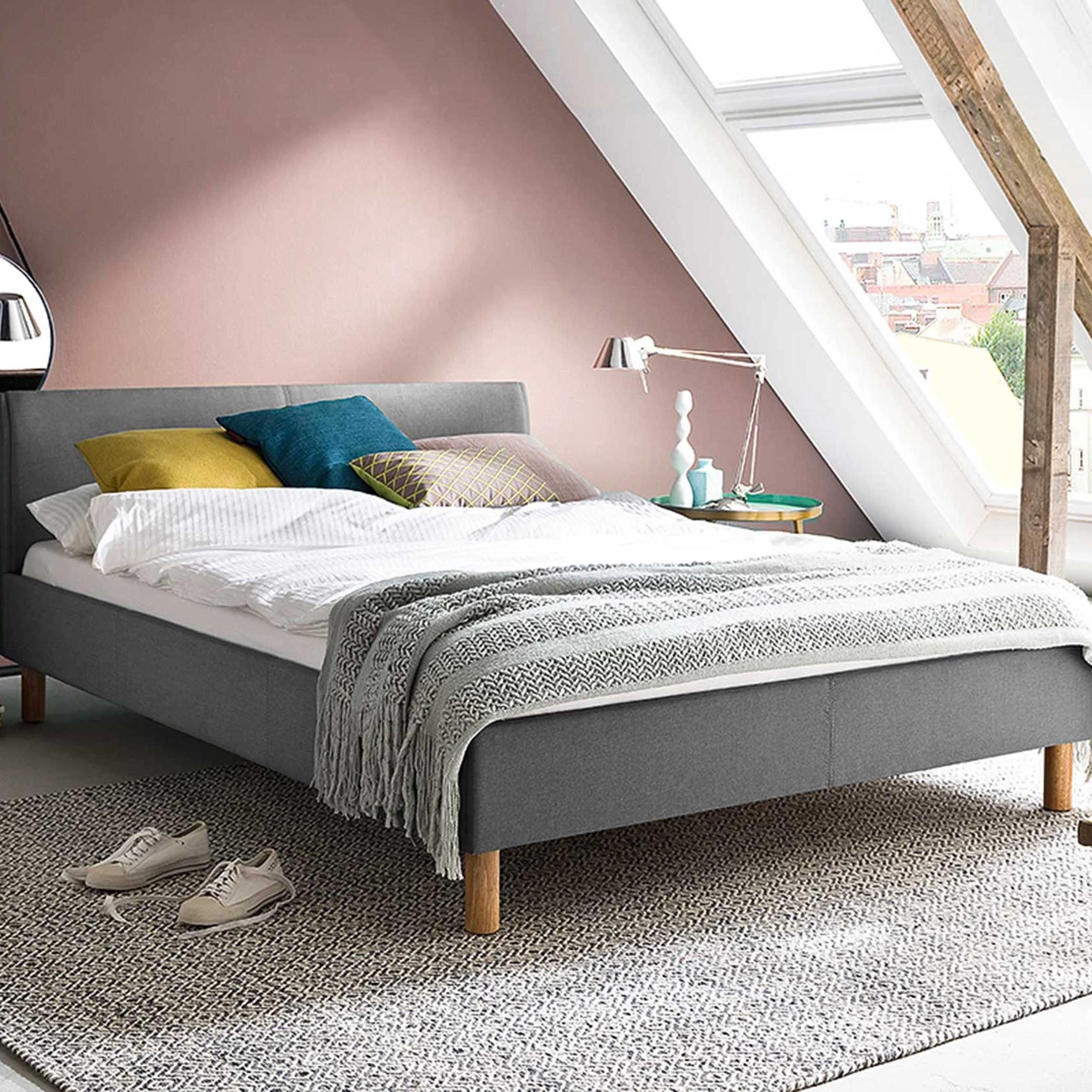 Lit En Tissu Amber 120x200 - Gris Clair 1 Lit En Tissu Amber 120x200 - Gris Clair