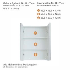 Armoire De Toilette Line : Blanc, Adapté Aux Pièces Humides, 2 Portes, 2 étagères 11 Armoire De Toilette Line : Blanc, Adapté Aux Pièces Humides, 2 Portes, 2 étagères -Magasin De Meubles Line SK BD 1898 405 01 Datenblatt 18dc