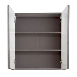 Armoire De Toilette Moderne Et Facile D'entretien - Argent Fumé 11 Armoire De Toilette Moderne Et Facile D'entretien - Argent Fumé -Magasin De Meubles Line Skin BD 1898 405 21 frontal geoeffnet Freisteller e4f2