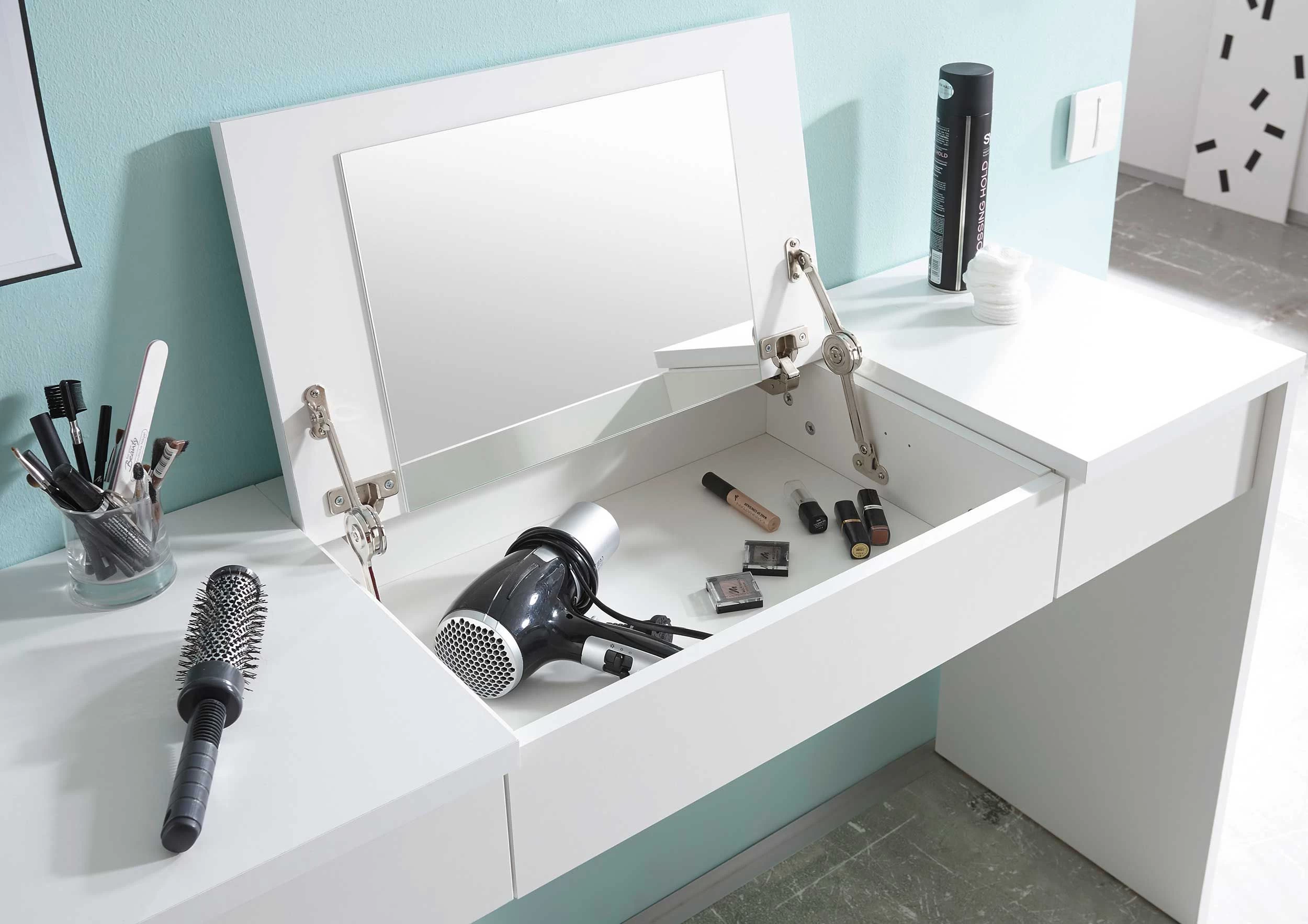 Coiffeuse Alizée 125cm 2 Tiroirs & 1 Porte - Blanc 5 Coiffeuse Alizée 125cm 2 Tiroirs & 1 Porte - Blanc – Image 5