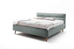 Lit Coffre Lode 160x200 - Bleu -Magasin De Meubles Lotte eisblau seitlich mit Deko fein 2834