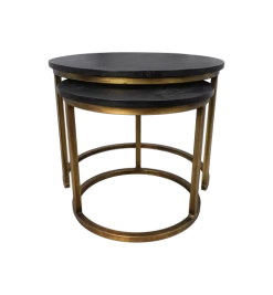 Lot De 2 Tables Basses Finnley Rond - Noir/or Antique 9 Lot De 2 Tables Basses Finnley Rond - Noir/or Antique -Magasin De Meubles MAN CTRAB 7 c6c7