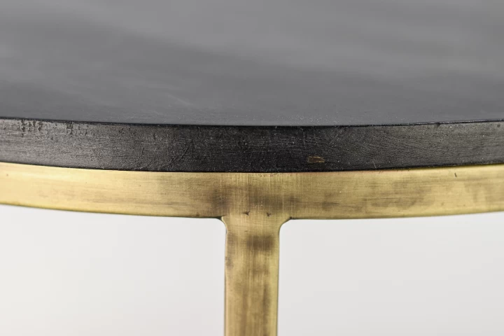 Lot De 2 Tables Basses Finnley Rond - Noir/or Antique 3 Lot De 2 Tables Basses Finnley Rond - Noir/or Antique – Image 3