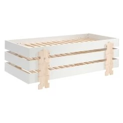 Lit D'enfants Modulo Puzzle 90x200 Empilable Ensemble De 3 - Blanc/naturel -Magasin De Meubles MDCO931413 01 67ef