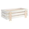 Lit D'enfants Modulo Puzzle 90x200 Empilable Ensemble De 3 - Blanc/naturel