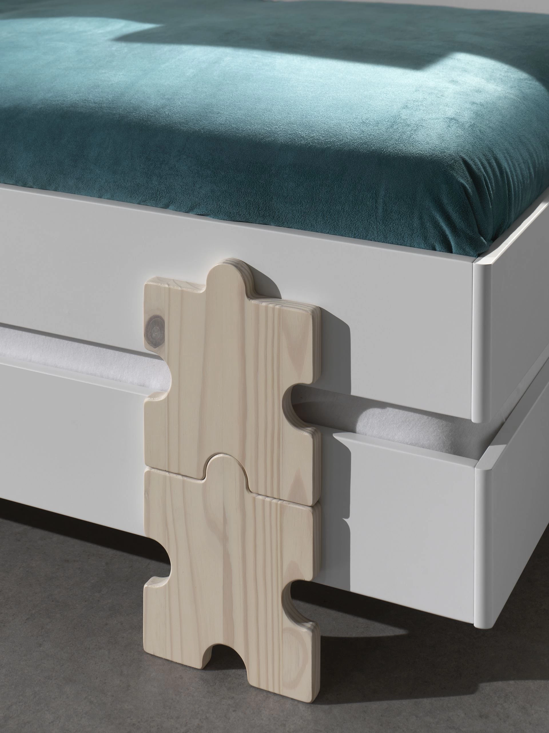 Lit D'enfants Modulo Puzzle 90x200 Empilable Ensemble De 4 - Blanc/naturel 6 Lit D'enfants Modulo Puzzle 90x200 Empilable Ensemble De 4 - Blanc/naturel – Image 6