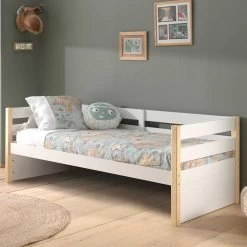 Lit Banquette Maggie 90 X 200cm Bois Pin - Blanc -Magasin De Meubles MGKB9024 03a 2164