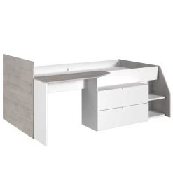Lit Banquette Milky Avec Bureau Et Tiroirs - Blanc/chêne -Magasin De Meubles MILKY 2309 LITI C f4f3