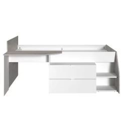 Lit Banquette Milky Avec Bureau Et Tiroirs - Blanc/chêne -Magasin De Meubles MILKY 2309 LITI F 9d05