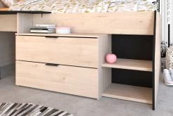 Lit Banquette Milky Avec Bureau Et Tiroirs - Noir/chêne -Magasin De Meubles MILKY INDUS F 2389 LITI DETTIRO 20201110003720 43b4