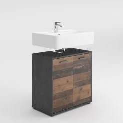 FMD Meuble Sous Lavabo Madoc 60cm, 2 Portes - Old Style