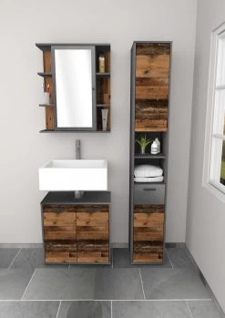 FMD Meuble Sous Lavabo Madoc 60cm, 2 Portes - Old Style -Magasin De Meubles Madoc f85f