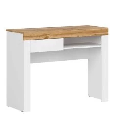 Coiffeuse Manou 106cm, 1 Tiroir - Blanc/ Décor En Chêne -Magasin De Meubles Marne Wei Wotan Eiche Seitlich Freisteller 36 149 BD 457a
