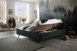 Lit Madras 180x200cm Avec Espace De Rangement Velours Côtelé - Vert Foncé -Magasin De Meubles Mattis BK Poso 14 dunkelgruen BK offen 3256 22 e01b