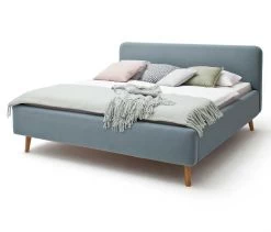Lit En Tissu Tony 180x200 - Bleu Glacier 17 Lit En Tissu Tony 180x200 - Bleu Glacier -Magasin De Meubles Mattis eisblau 84 seitlich mit Deko 8426 17 fein bb09