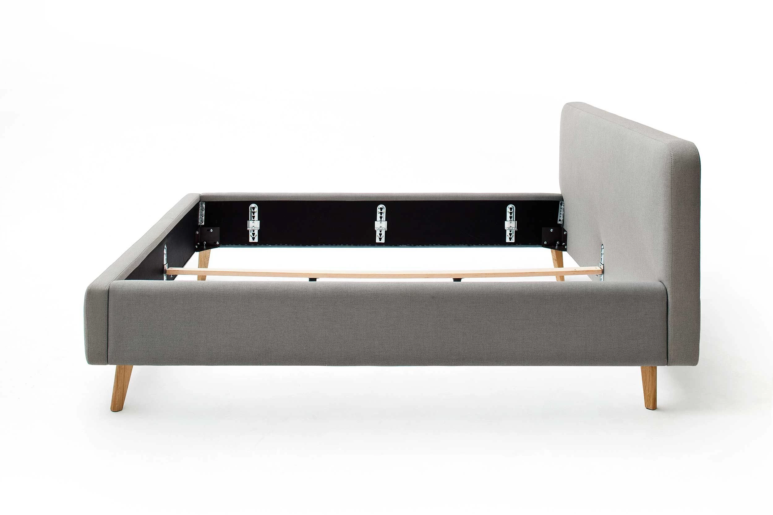 Lit En Tissu Tony 140x200 - Gris Clair 2 Lit En Tissu Tony 140x200 - Gris Clair – Image 2