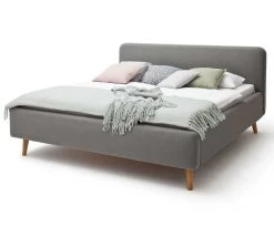 Lit En Tissu Tony 140x200 - Gris Clair 8 Lit En Tissu Tony 140x200 - Gris Clair -Magasin De Meubles Mattis hellgrau 92 seitlich mit Deko fein 5a7d