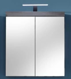Armoire De Toilette Moderne Fumée-argentée Avec éclairage LED