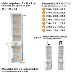 Meuble Haut Moderne Blanc Brillant : Rangement Spacieux Avec Tiroir Et étagères -Magasin De Meubles Monte BD 1956 101 01 Datenblat 20210511 e3a0