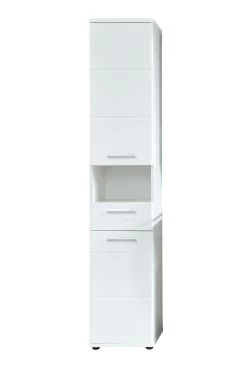 Meuble Haut Moderne Blanc Brillant : Rangement Spacieux Avec Tiroir Et étagères -Magasin De Meubles Monte BD 1956 101 01 frontal Freisteller 20210511 15a4