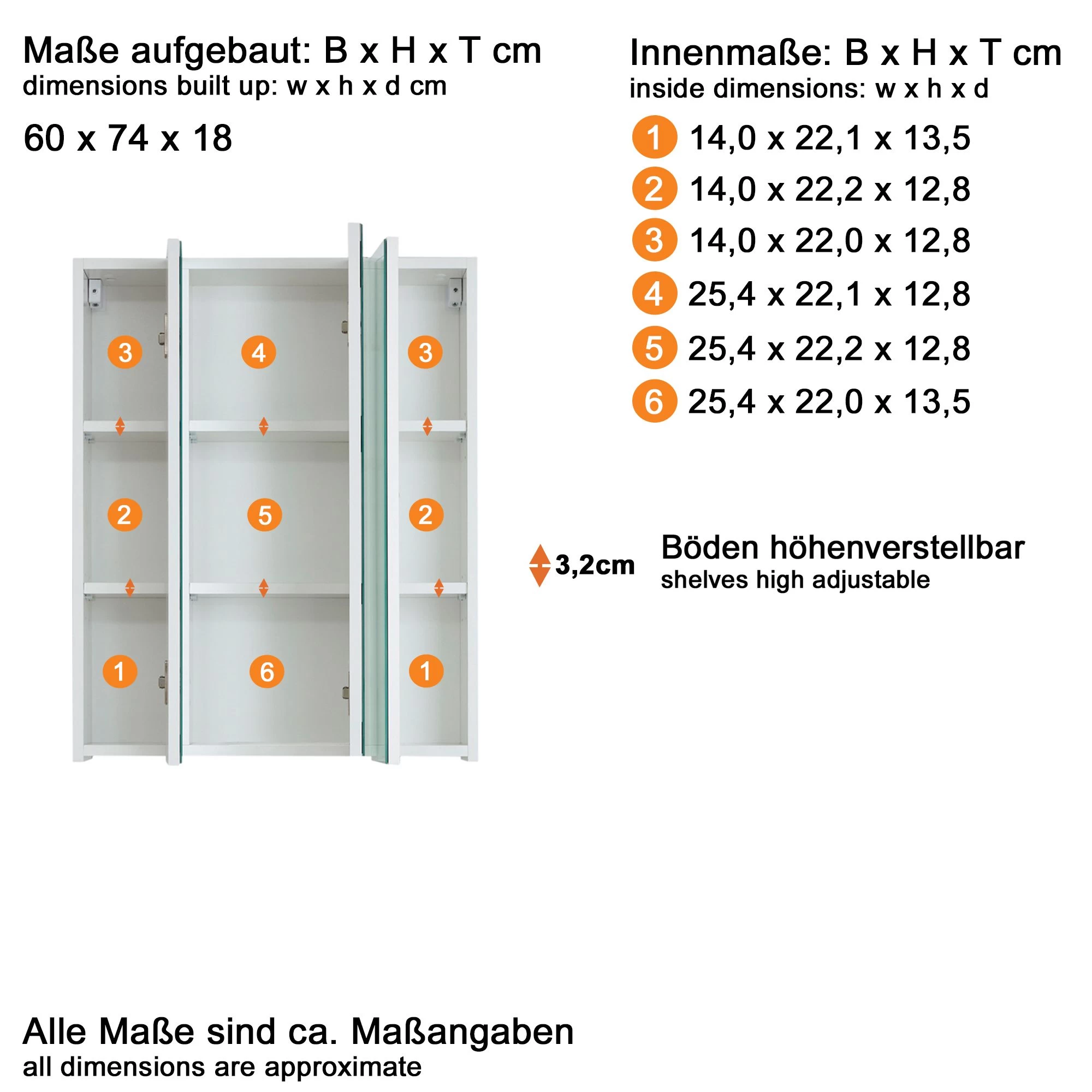 Armoire De Toilette Monte - Moderne, Facile D'entretien, Blanc, 3 Portes 2 Armoire De Toilette Monte - Moderne, Facile D'entretien, Blanc, 3 Portes – Image 2