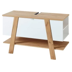 Meuble Sous-vasque Nove Mila 111cm 1 Porte Pliante - Blanc/chêne