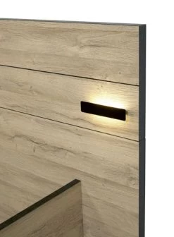 Lit Double Nour 160x200cm Avec éclairage - Chêne/noir -Magasin De Meubles Nora bed detail 1 28f2