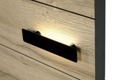 Lit Double Nour 160x200cm Avec éclairage - Chêne/noir -Magasin De Meubles Nora bed detail 2 ffe6