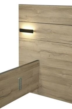 Lit Double Nour 160x200cm Avec éclairage - Chêne/noir -Magasin De Meubles Nora bed detail 5 671c