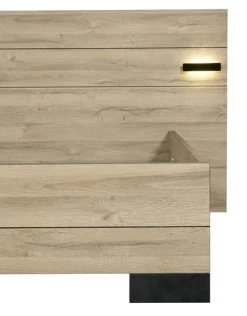 Lit Double Nour 160x200cm Avec éclairage - Chêne/noir -Magasin De Meubles Nora bed detail 8 cf53