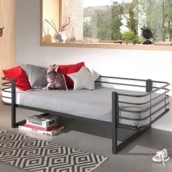 Lit Cabine Oscar 90x200cm Métal - Noir