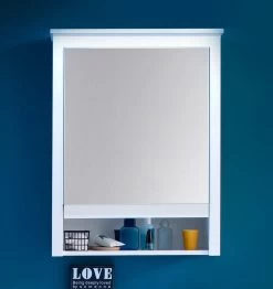 Armoire De Toilette Contemporaine Blanche Avec Rangement Supplémentaire