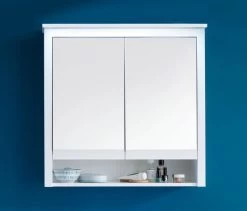 Armoire De Toilette En Mélamine Blanche Avec Espace De Rangement Supplémentaire
