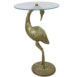 Table D'appoint Heron 29x26x66cm Métal Et Verre - Or