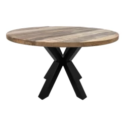 Table à Manger Regina Rond 140x140cm - Bois De Manguier/noir -Magasin De Meubles Ontwerp zonder titel 19 bdfc