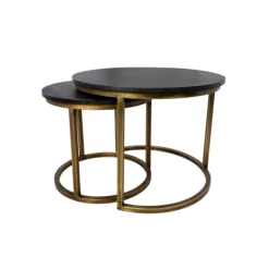 Lot De 2 Tables Basses Finnley Rond - Noir/or Antique 8 Lot De 2 Tables Basses Finnley Rond - Noir/or Antique -Magasin De Meubles Ontwerp zonder titel 21 76b7