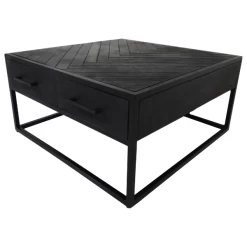 Table Basse Verona 80x80x40cm à Tiroirs Motif à Chevrons - Noir -Magasin De Meubles Ontwerp zonder titel 26 b48e