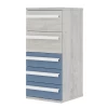 Commode Bo0 98 Cm Avec 5 Tiroirs Et Poignées Oblongues - Pin/bleu
