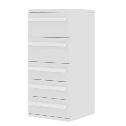Commode Bo0 98 Cm Avec 5 Tiroirs Et Poignées Oblongues - Pin/blanc