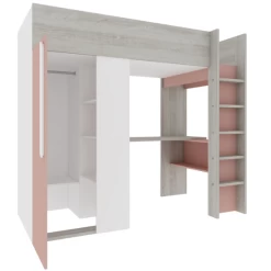 Lit Combiné Beau 90x200 Avec Bureau Et Armoire - Vieux Rose -Magasin De Meubles Ontwerp zonder titel 5 1f78