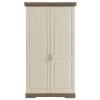 Armoire Isaura 120cm, 2 Portes - Blanc/gris