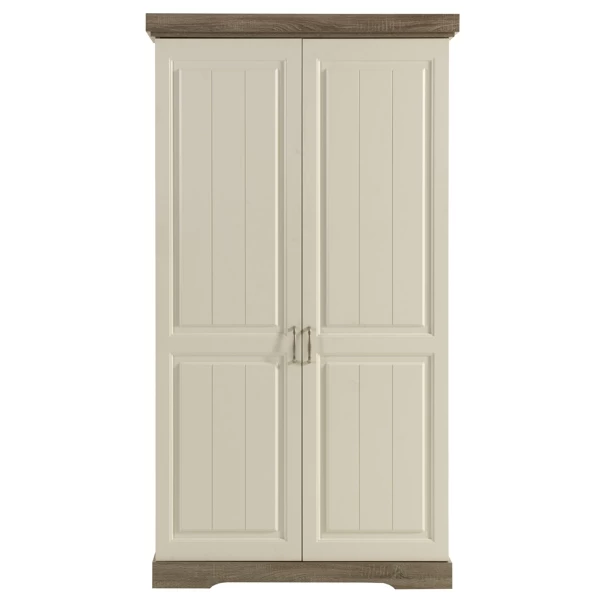 Armoire Isaura 120cm, 2 Portes - Blanc/gris 1 Armoire Isaura 120cm, 2 Portes - Blanc/gris