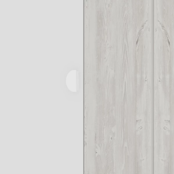 Armoire Bo0 Avec 2 étagères, Tringle à Vêtements Et Poignée De Porte En Forme De Lune - Pin/blanc 3 Armoire Bo0 Avec 2 étagères, Tringle à Vêtements Et Poignée De Porte En Forme De Lune - Pin/blanc – Image 3
