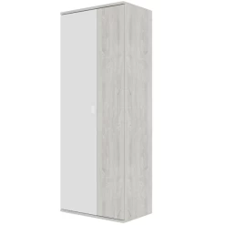 Armoire Bo0 Avec 2 étagères, Tringle à Vêtements Et Poignée De Porte En Forme De Lune - Pin/blanc