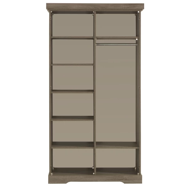 Armoire Isaura 120cm, 2 Portes - Blanc/gris 2 Armoire Isaura 120cm, 2 Portes - Blanc/gris – Image 2